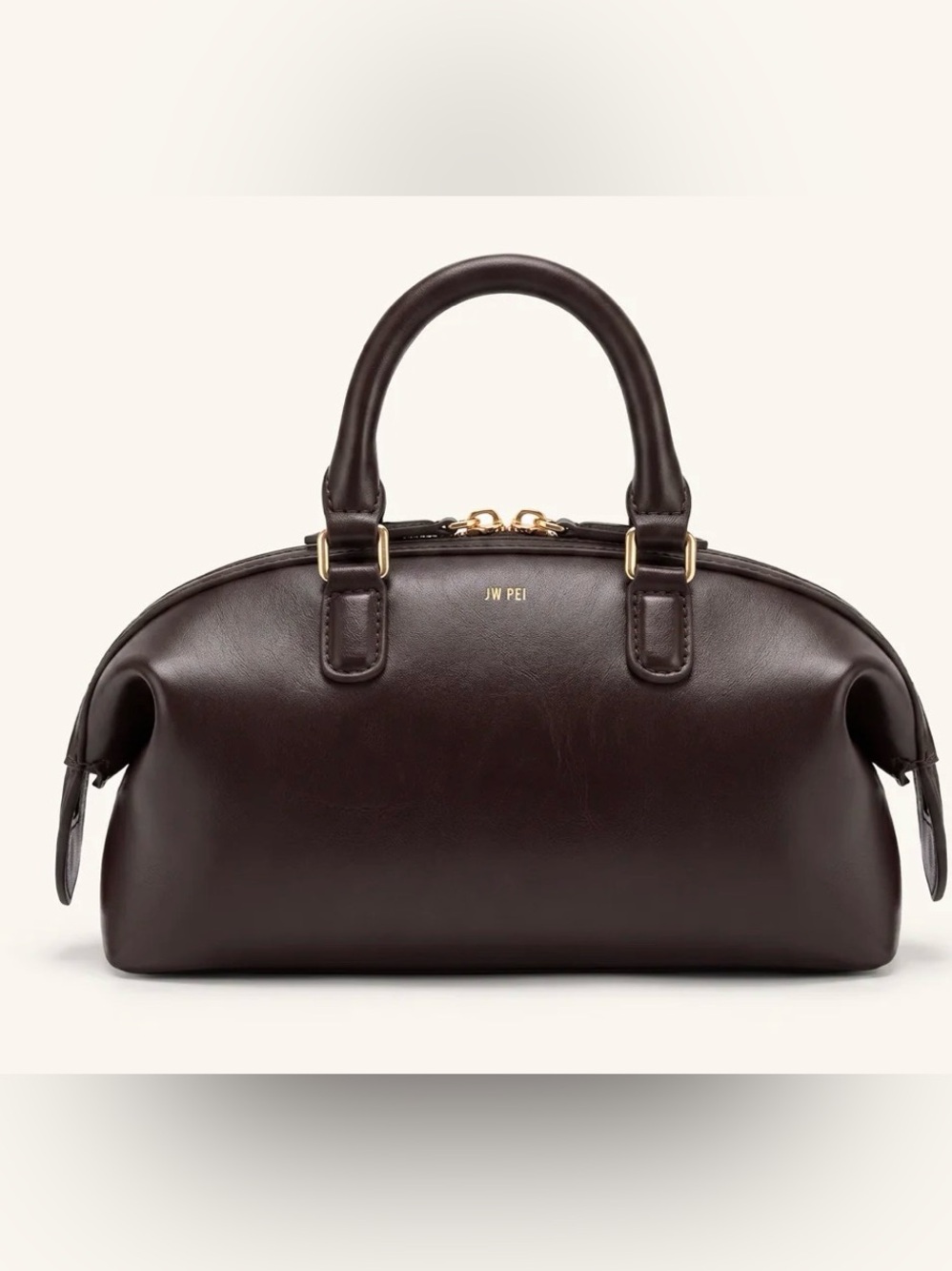 JW PEI Dome Satchel with Gold Hardware Dark Brown